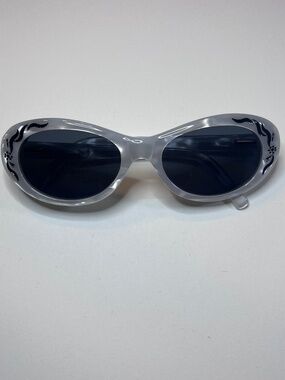 Lulu Guinness Pearl Sunglasses with Black Scroll Accents